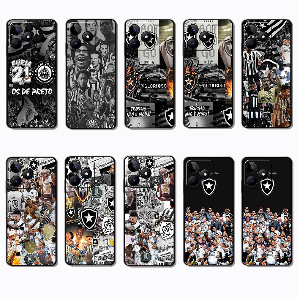 Para 3c Realme C53 C51S C51 C63 C61 C63 C85 C75X C75 C71 botafogo Capa De TPU Preta Macia