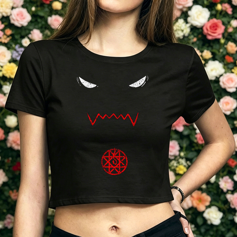 Fullmetal Alchemist crop top Feminino Fofo kawaii dollette anime Camisa Gráfica y2k meme