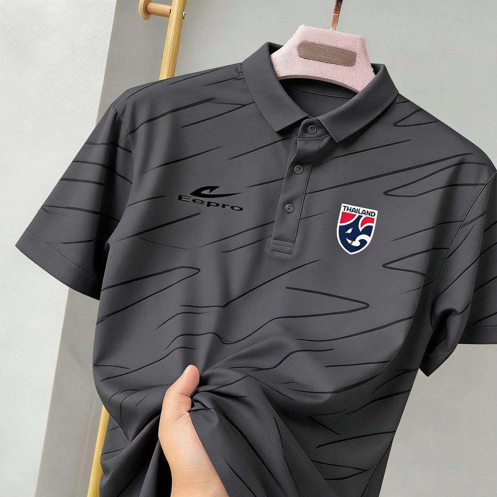 Moda 3D Padrão Polo Camiseta Masculina Flowing Line Design Camisa De Treinamento De Manga Curta