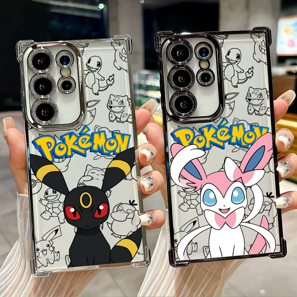 Umbreon Espeon Sylveon Glaceon Pocket Monster Capa Transparente Para Samsung S26 Ultra A57 S24 S23 S22 S21 S25 Plus S20