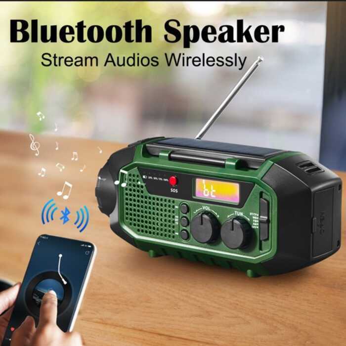 Equipamento de combate de rádio de emergência multifuncional gerador de energia com manivela manual ao ar livre portátil