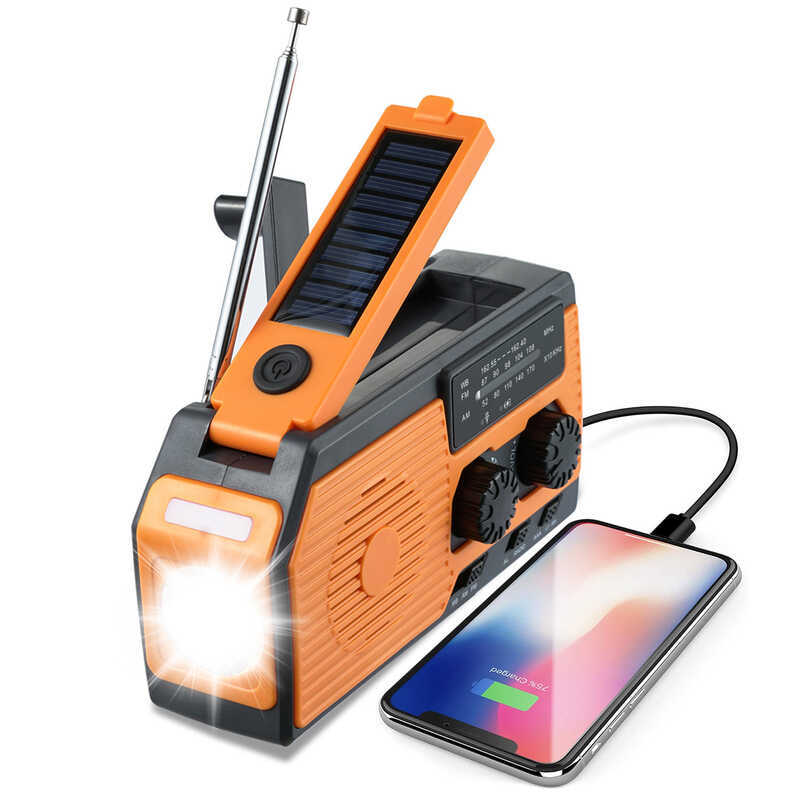 Gerador Solar com manivela manual 50mah Rádio NOAA de emergência Rádio de emergência externo