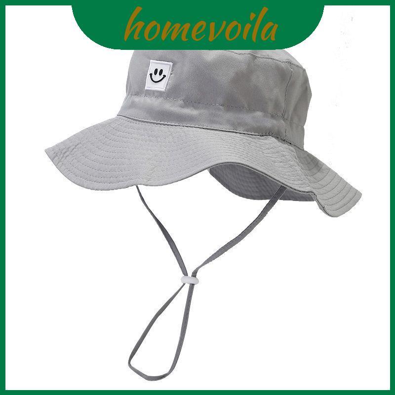 Chapéu De Sol Infantil Para Bebês Com Design De Bordado De Rosto Sorridente De Cor Sólida Acampamento De Verão E Proteçã