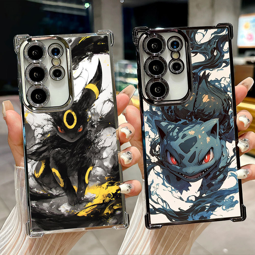 Capa Transparente Pokémon Umbreon Bulbasaur Gengar Draw Para Samsung S26 Ultra A57 S24 S23 S22 S21 S25 Plus S20 S25FE S2
