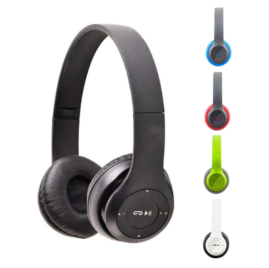 Fone de Ouvido Bluetooth Sem Fio com Rádio FM, Micro SD, Microfone e Som Hi-Fi Dobrável