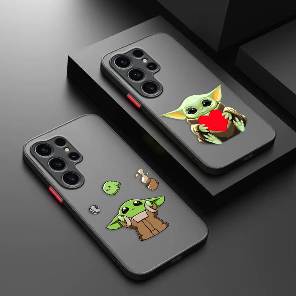 Star Wars Bebê Yoda Capa Fosca Caso De Telefone Para Samsung Galaxy S10 S20 S21 S22 S23 S24 FE S25 PLUS ULTRA DIY Celula