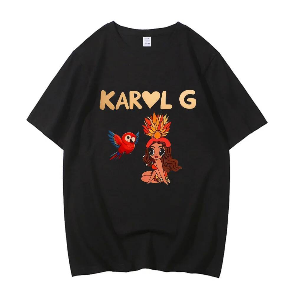 Karol g Camisa De Algodão Adolescente Grunge Retro Gráfico 80s Respirável Estética Camiseta Roupas Coreanas Punk 80s Clá