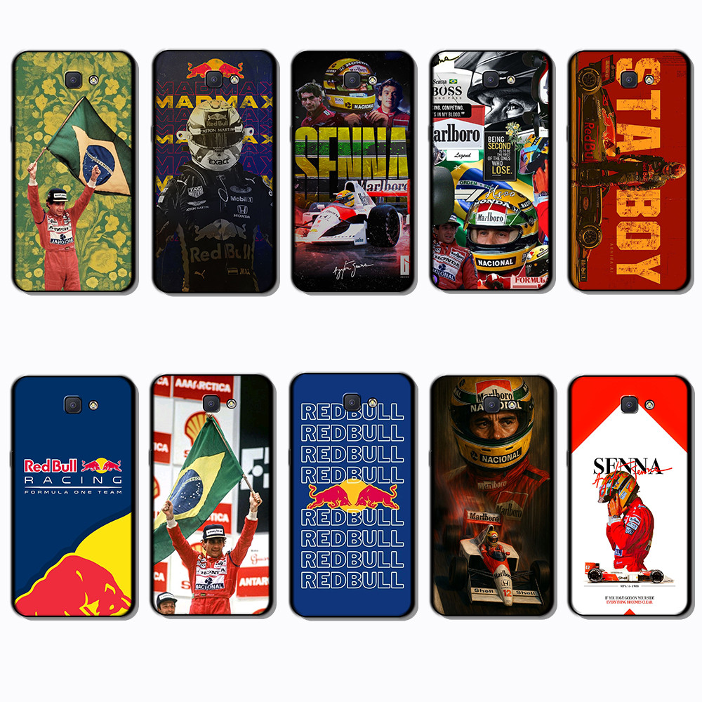 Para 3c Samsung Galaxy J4 J4 Plus J4 J5 J7 J6 Prime Ayrton Senna Capa De TPU Preta Macia