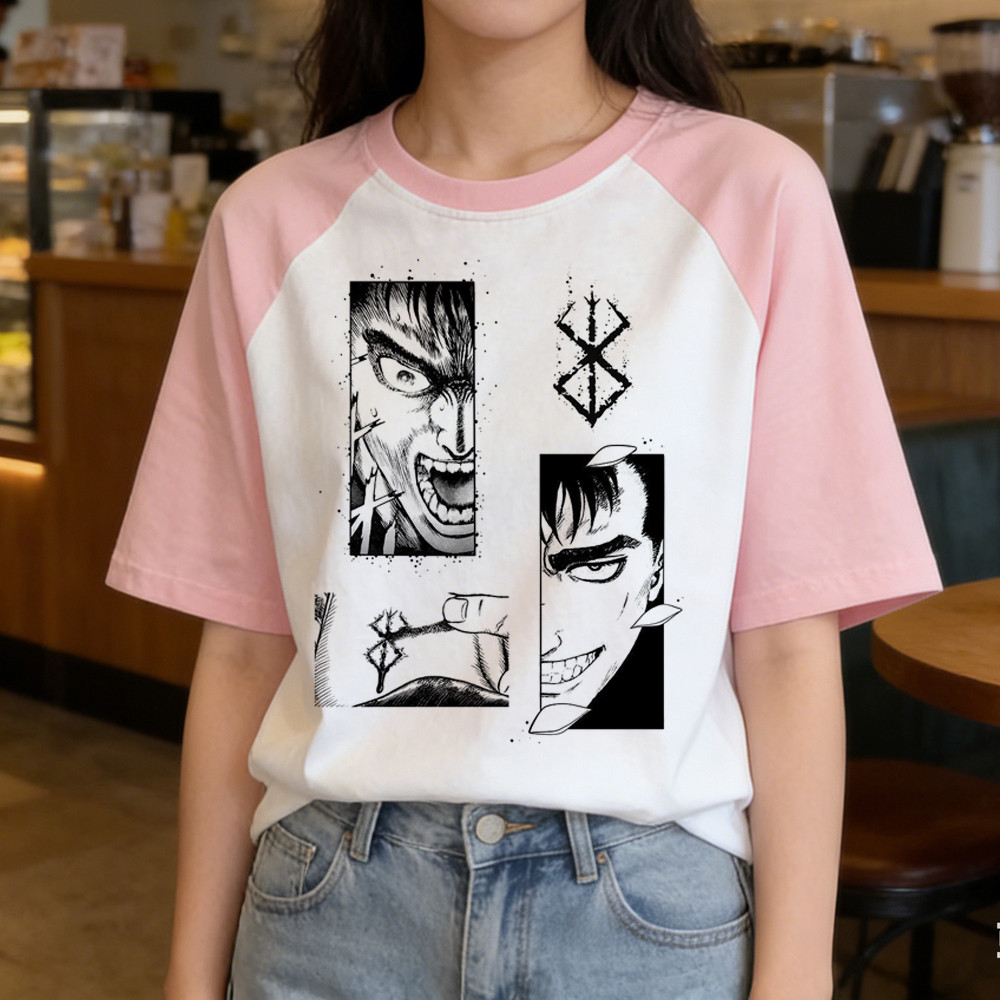 Berserk Camiseta femme Cena Festa Verão Jojofuku Gótico t Camisa Estética meme streetwear