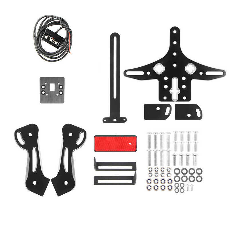 Adequado para KAWASAKI modificado ZX6R 09-16/ZX10R 08-10 CNC suporte da placa de licença traseira