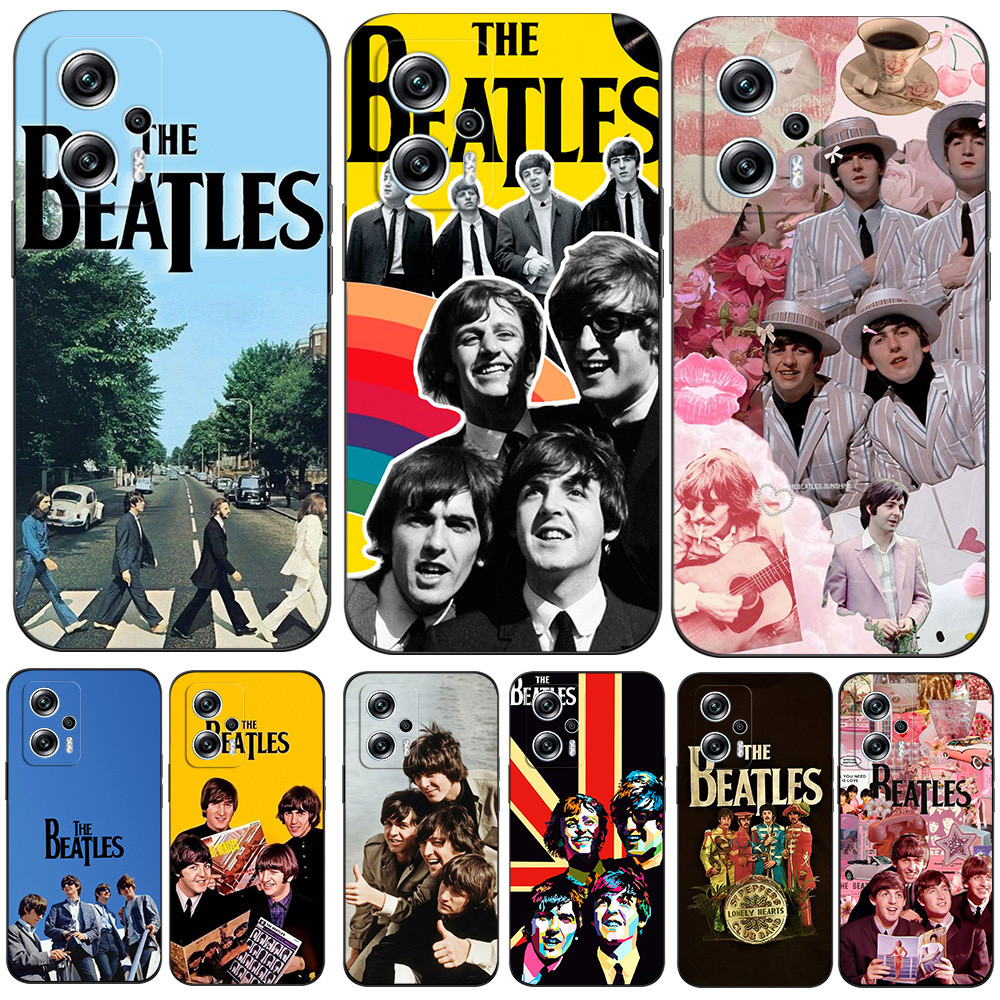 Capa Para Xiaomi Redmi Note 11T PRO PLUS 5G Traseira Preta tpu The Beatles Music John Lennon Paul Rock Band