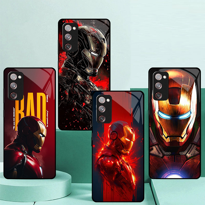 Homem De Ferro 12 Vidro Caso Telefone Para Samsung Galaxy S9 Plus S10 S10e S20 FE S20 S21 S22 S23 S23 S24 S25 S26 Ultra 