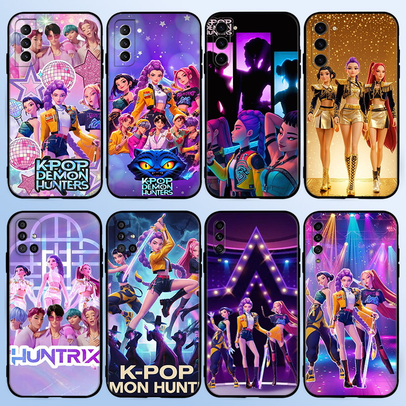 Para Samsung A14 A15 A16 A20 A30 A20S A21 A21S A22 A23 A24 A31 Anime KPop Demônio Caçadores Embalagem 5Y20 Preto TPU Mac