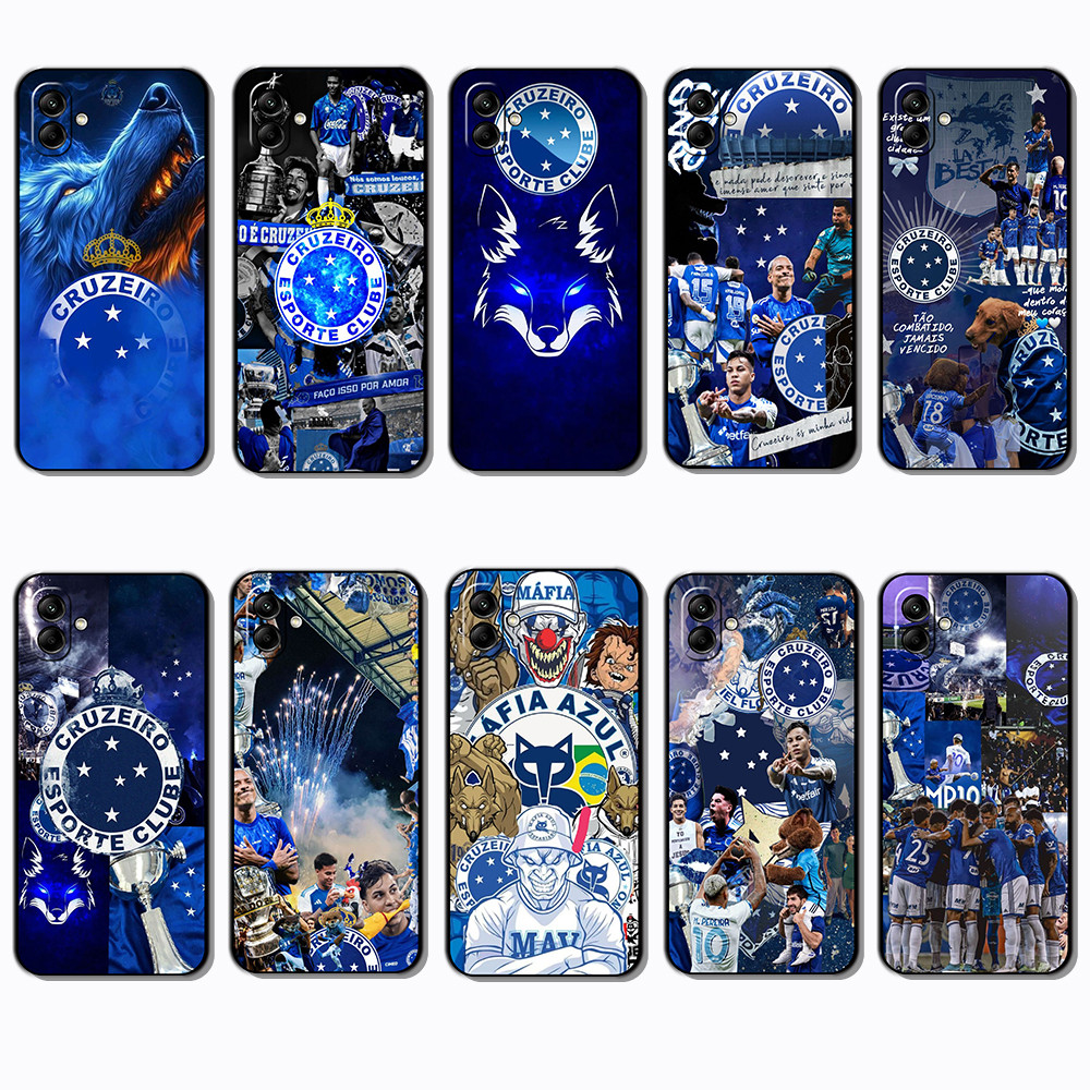 Para 3c Samsung Galaxy A04 A04E A05 A06 A07 Cruzeiro Esporte Clube Capa De TPU Preta Macia