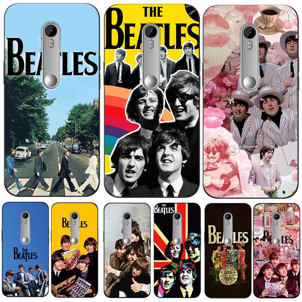 Para Motorola Moto G3 Caso De Telefone Silicone Macio Protetor Preto Tpu Os Beatles Música John Lennon Paul Rock Band