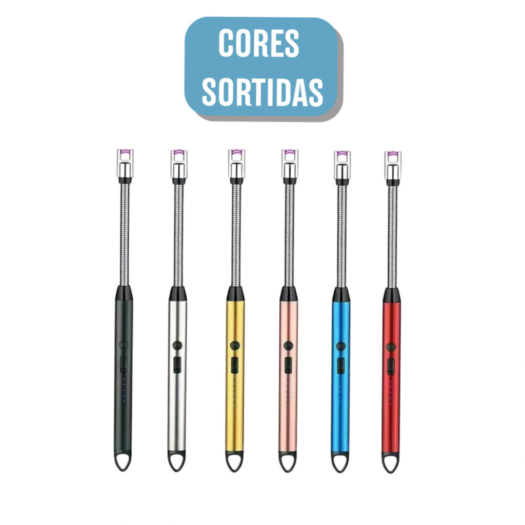 Acendedor de Fogão Elétrico Recarregável USB – Tecnologia de Ignição por Arco - (Cores Sortidas) - CF-136