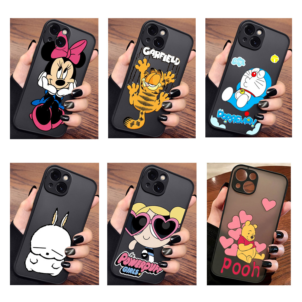 Capa De Telefone 06FP Para iPhone 13 Mickey Minnie Snoopy Doreamon Donald Minions Garfield Os Simpsons MashmaroDog