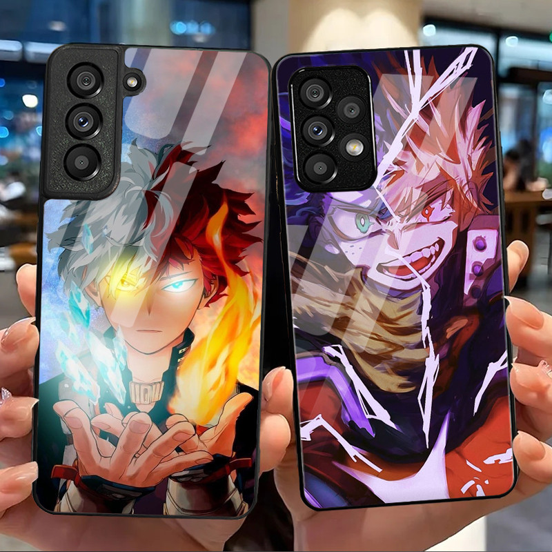 Meu Herói Academia 08 Caso De Telefone Vidro Para Samsung Galaxy S9 Plus S10 S10e S20 FE S20 S21 S22 S23 S23 S24 S25 S26
