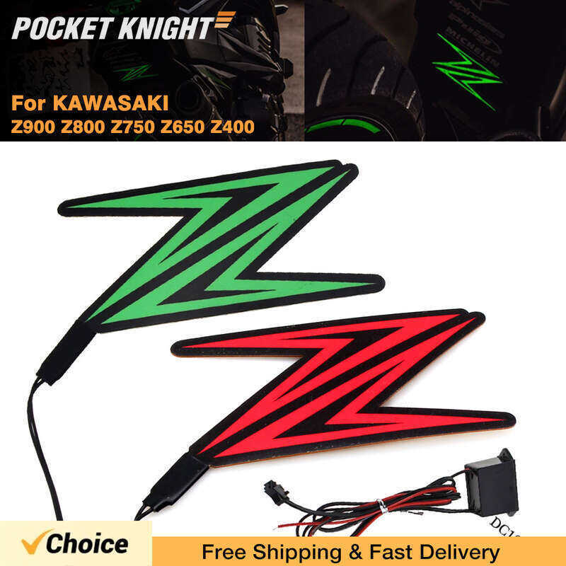 Motocicleta LED Adesivo Luz De Sinal Para Kawasaki Z1000 Z900 Z800 Z750 Z650 Z400 Z250 Z300 Capacete Lâmpada Decorativa