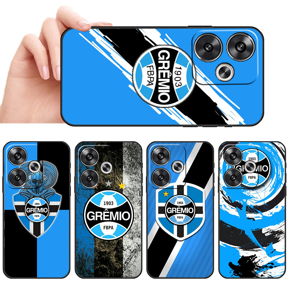 Capa De Telefone Preta Macia Para Xiaomi Redmi Note 10 Pro Max 10T 11 SE Plus Gremio Azul Preto arte torcedor RS Proteto