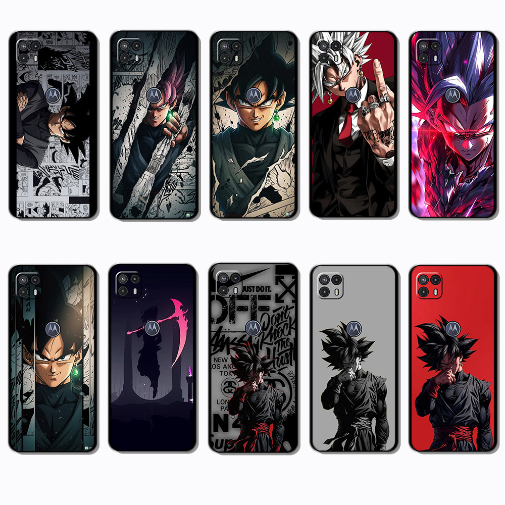 Para 3c Motorola Moto G50 5G black Goku Capa De TPU Preta Macia