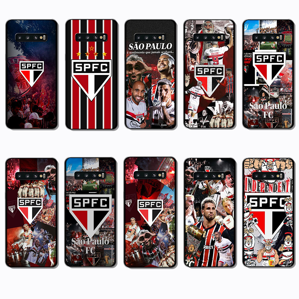 Para 3c Samsung Galaxy S7 Edge S8 S9 S10 Plus S10E spfc Capa De TPU Preta Macia