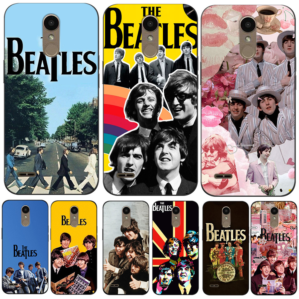Capa Para LG K10 2018 thinQ Traseira De Telefone Silicone Macio Preto Tpu Os Beatles Música John Lennon Paul Rock Band
