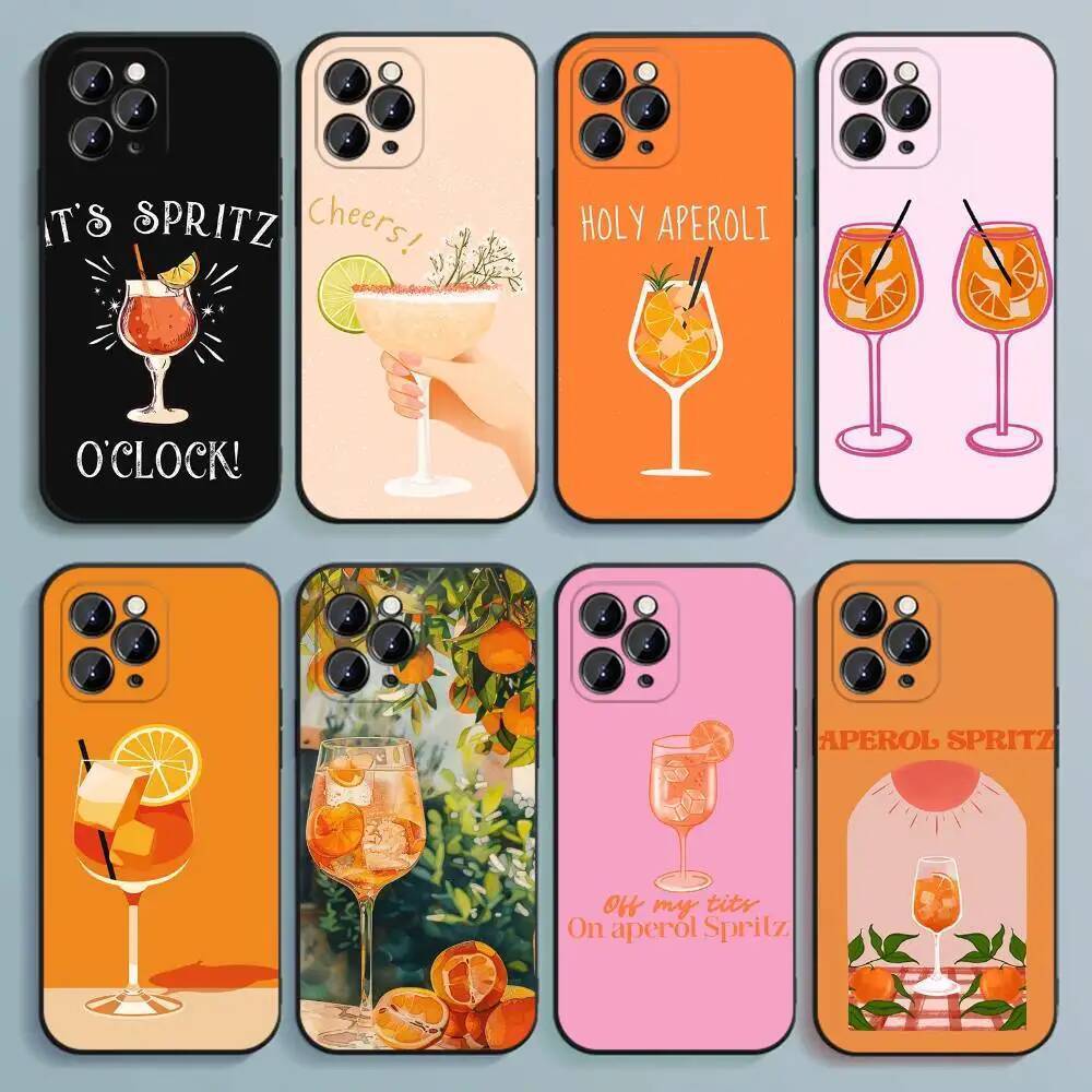 Aperol Engraçado Spritz Caso De Telefone Para iPhone 17,16,15,14,13,12 , Pro , M