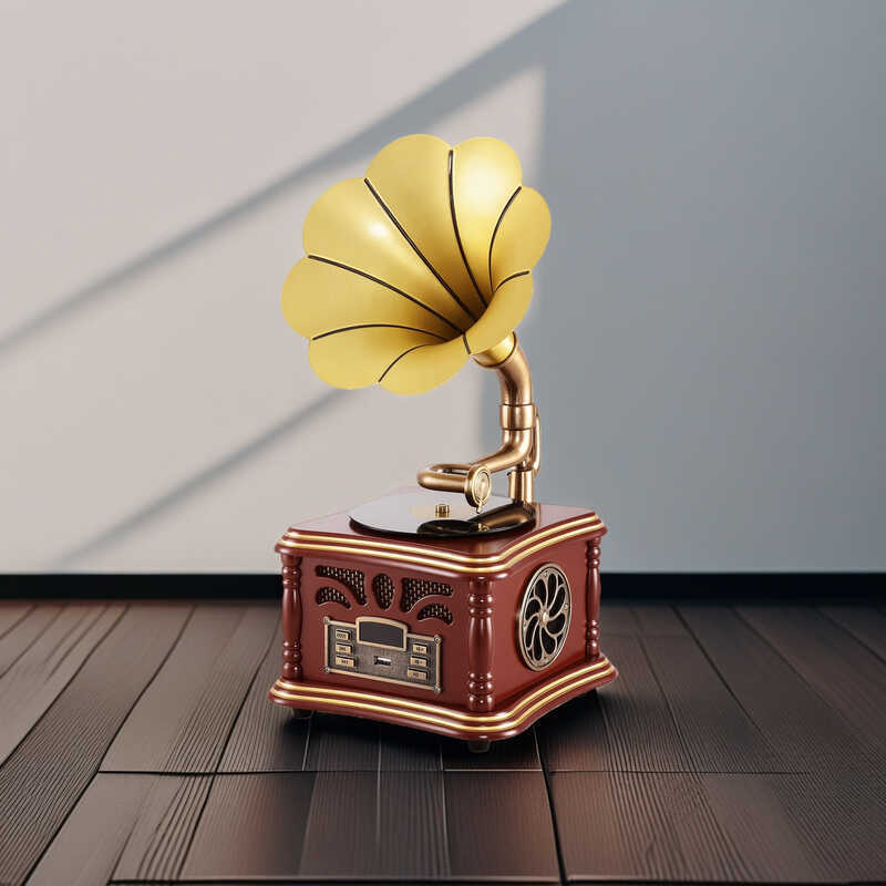 Gramofone Retro multifuncional Bluetooth áudio rádio decoração ornamentos ao ar livre antigo alto-falante