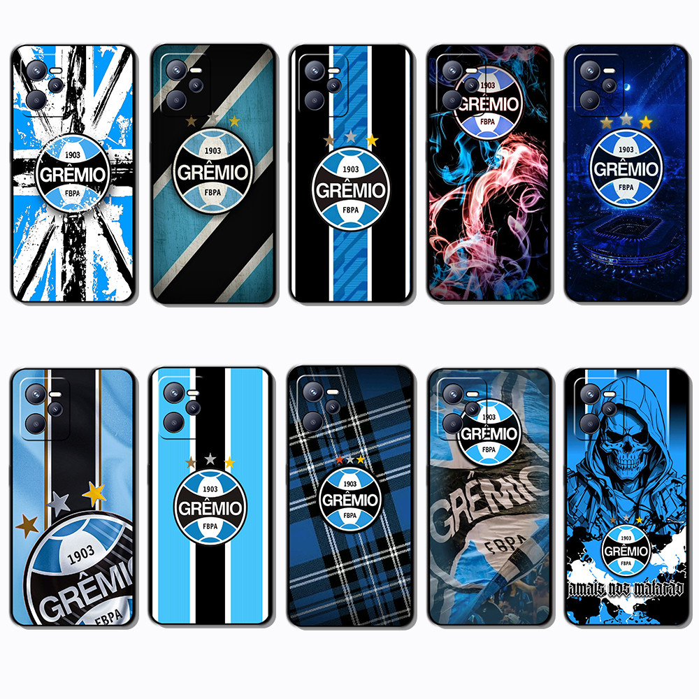 Para 3c Realme C35 Narzo 50A Prime gremio fbpa Capa De TPU Preta Macia
