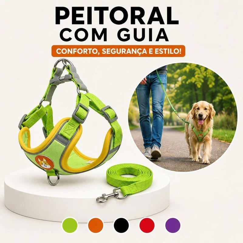 Coleira Peitoral Cachorro E Gato, Conjunto De Guia + Coleira Tipo Colete Para Pet Pequenos E Médios
