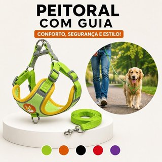 Coleira Peitoral Cachorro E Gato, Conjunto De Guia + Coleira Tipo Colete Para Pet Pequenos E Médios