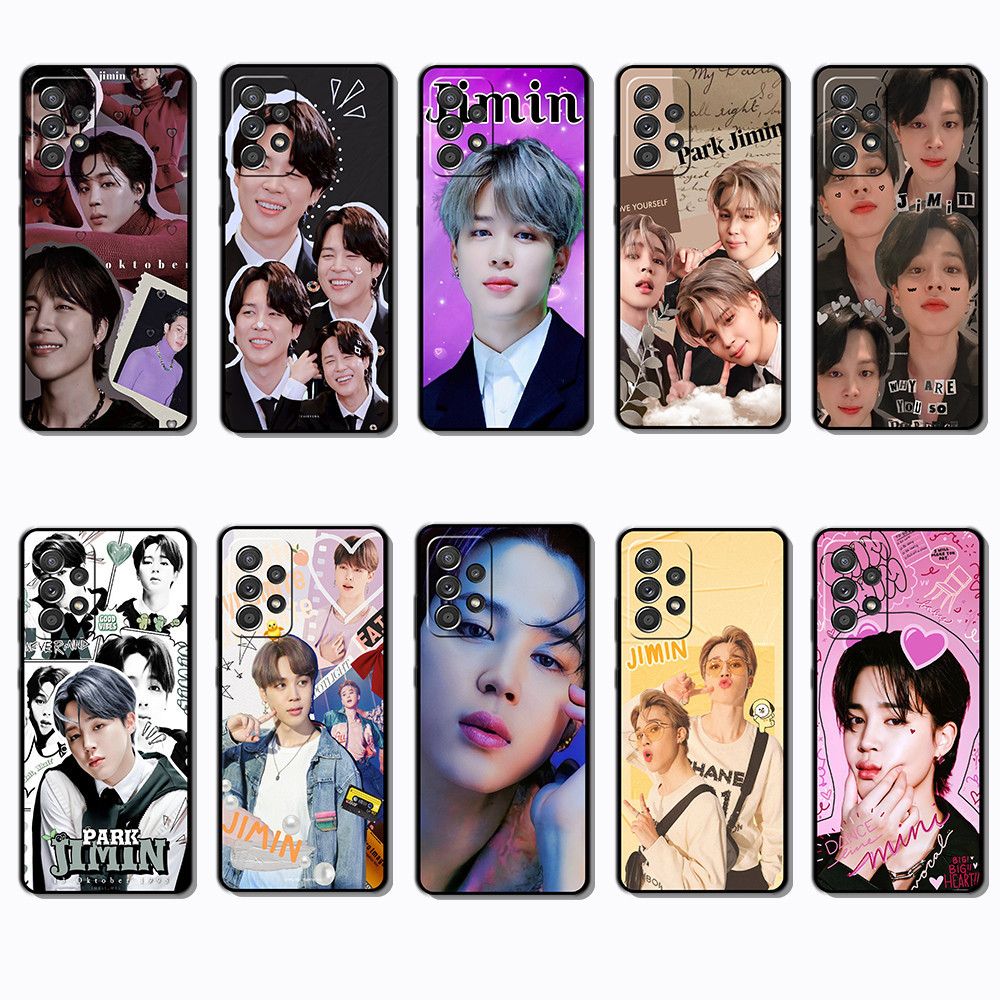 Para 3c Samsung Galaxy A13 A23 A32 A33 A52 A53 A72 A73 jimin Capa De TPU Preta Macia