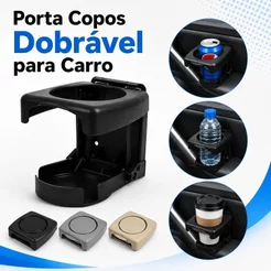 Porta Copos Automotivo Retrátil Dobrável Ajustável Suporte De Uso Múltiplo Garrafas Latas Mamadeira Carro Carpei