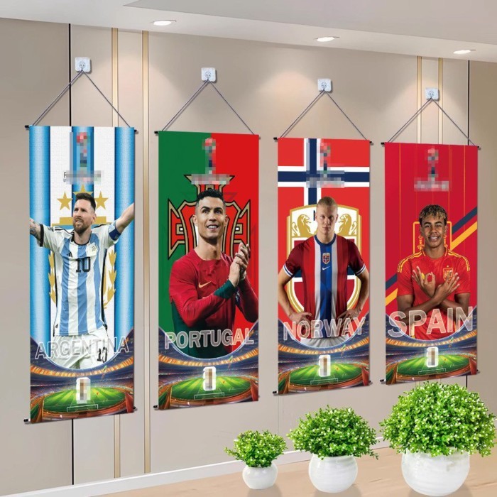 Eua-Canada-México Copa De Futebol Do Mundo Pendurado Bandeira Pendurada Pintura Bar Decoração Atmosfera Cena Layout Pôst
