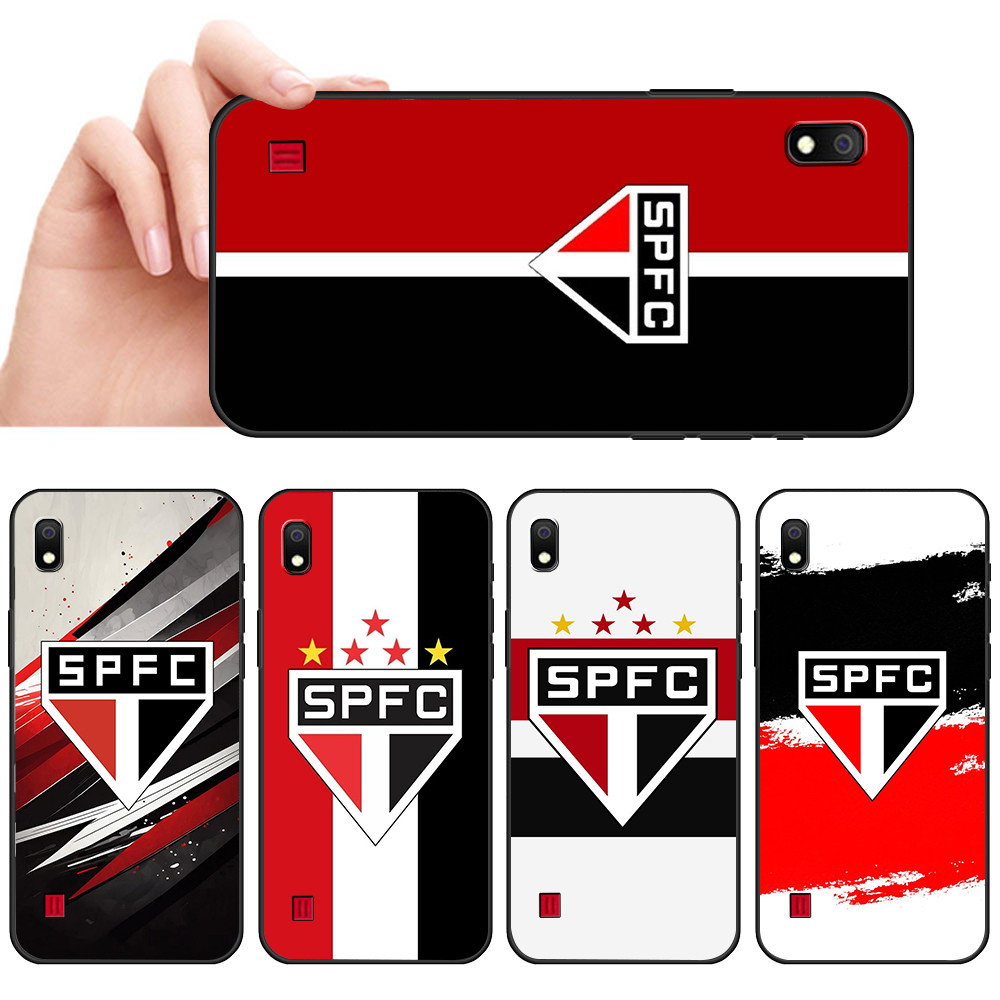 Capa De Telefone Preta Macia Para Samsung A6 A7 A8 A9 A01 A02 A10 A10S Capinha Tricolor Futebol Torcida Paulistano Prote