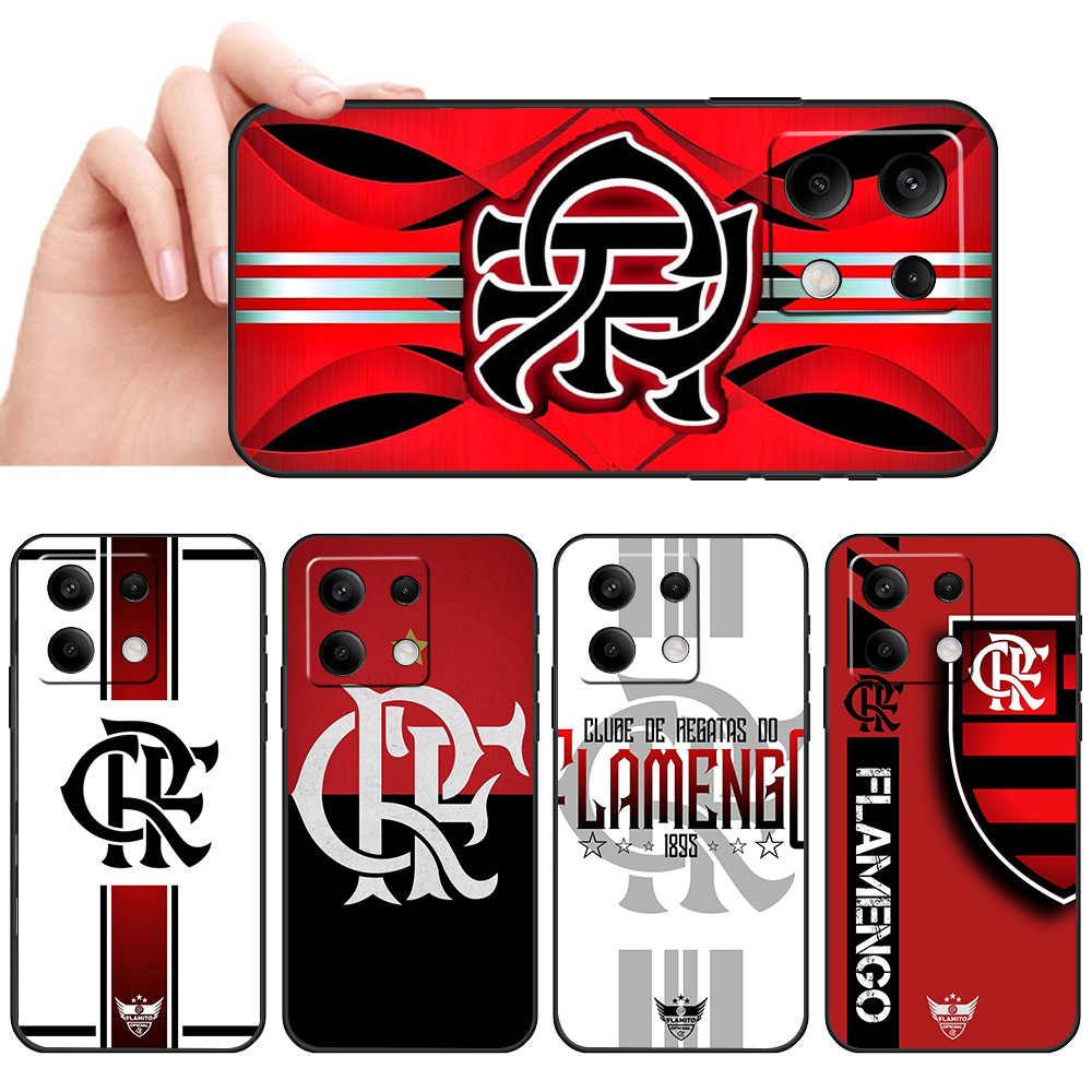 Capa De Telefone Preta Macia Para Xiaomi Redmi Note 12 13 PRO Plus 12 sped 12 Turbo Capinha Vermelho e Preto Futebol Tor