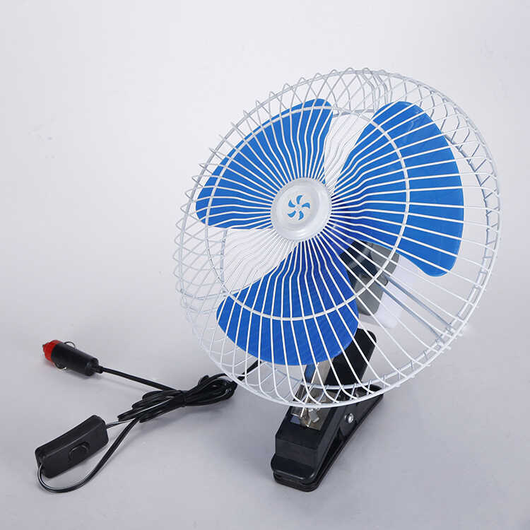 Ventilador de carro Semi-fechado portátil 12v/24v com clipe pode agitar a cabeça do ventilador do carro