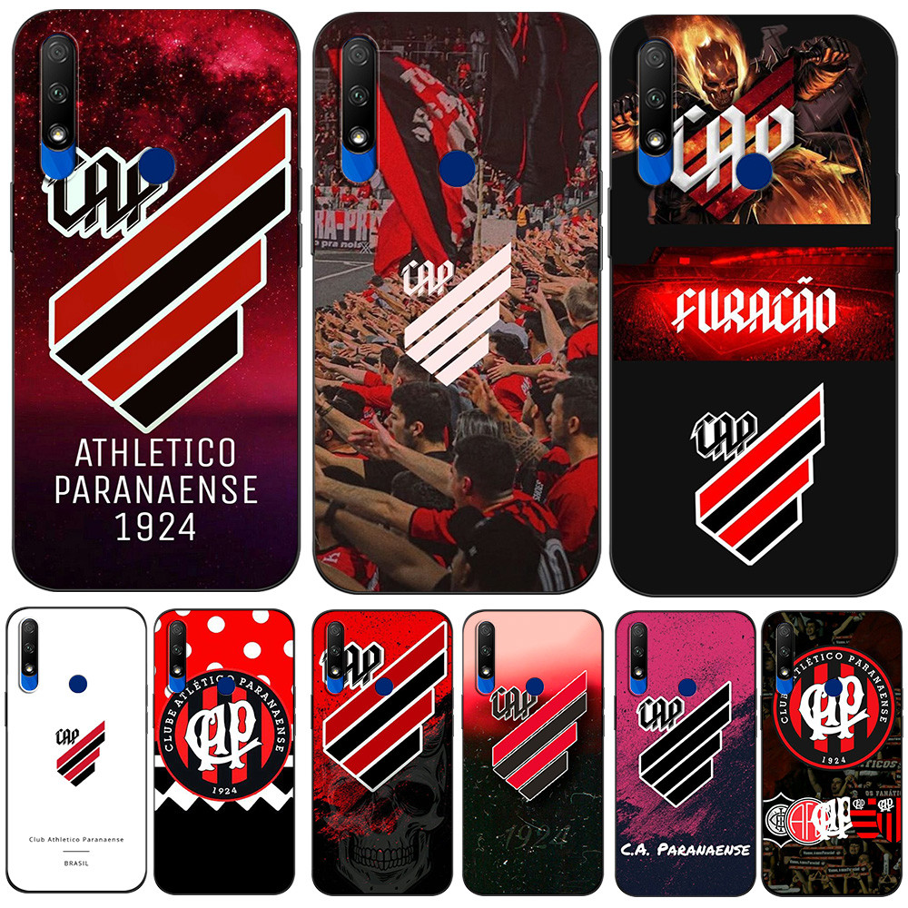 Caso Para Honra 9X Global Huawei Honor 9X Premium STK-LX1 Silicone Capa Traseira Preto Tpu Atlético Paranaense Boné Verm