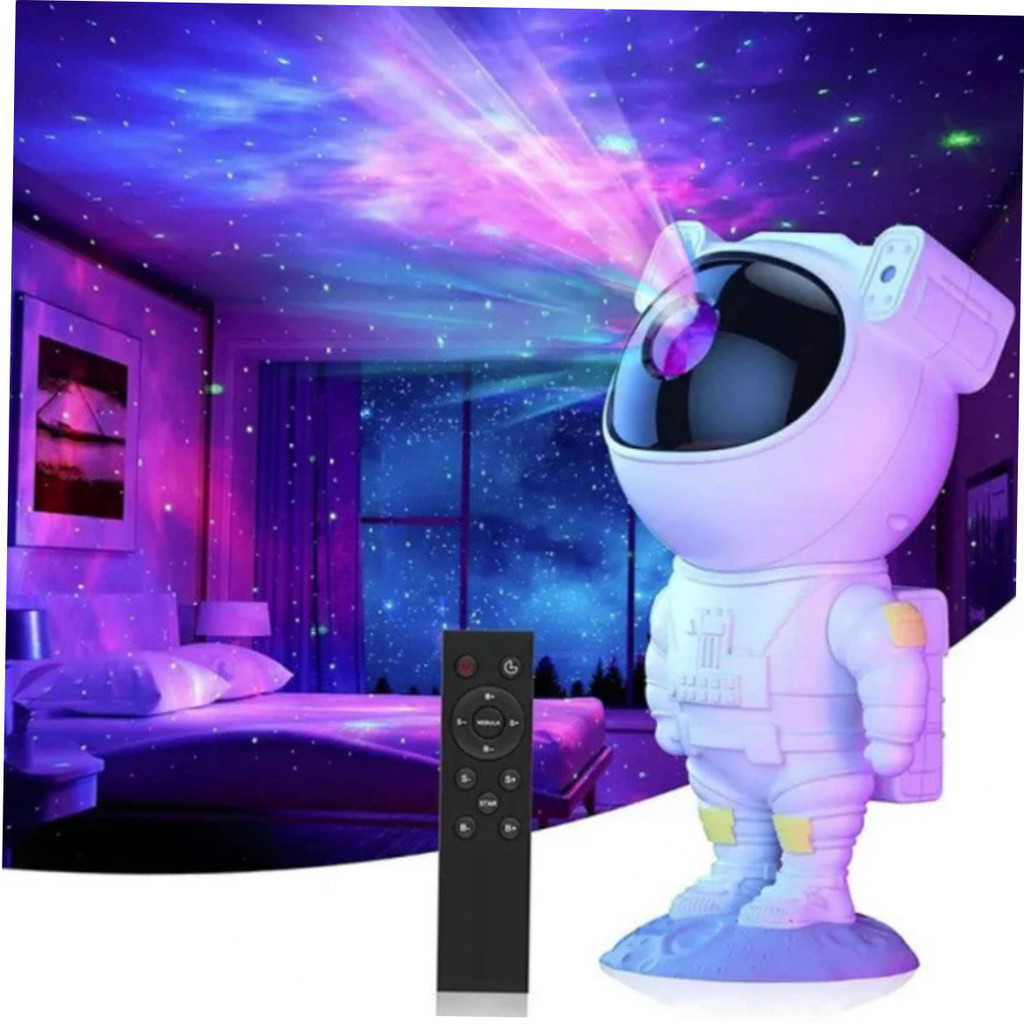 Mini Projetor Astronauta Luz Estelar com Controle Remoto BM-F927