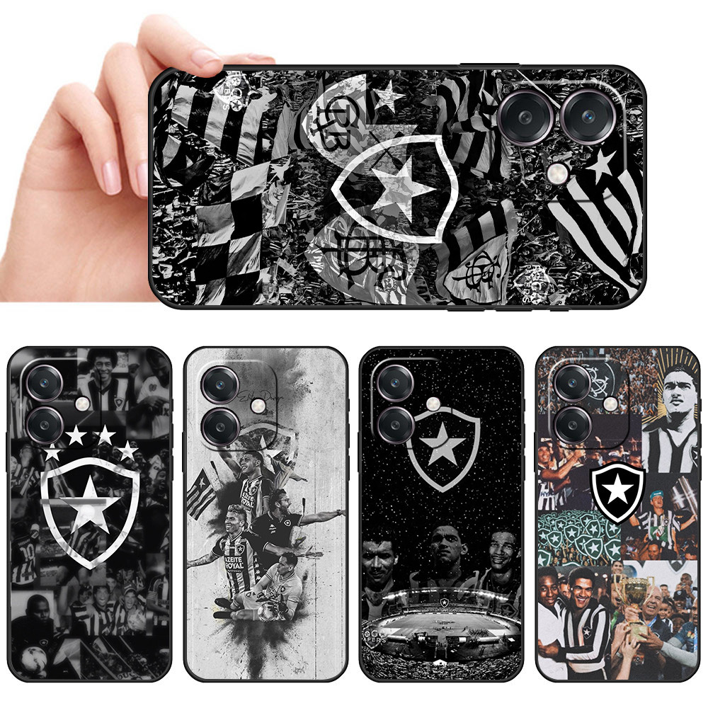 Capa De Telefone Preta Macia Para OPPO A94 A95 A96 A98 A3 Pro A80 A79 Botafogo RJ Preto Branco desenho Protetora Anti-Qu