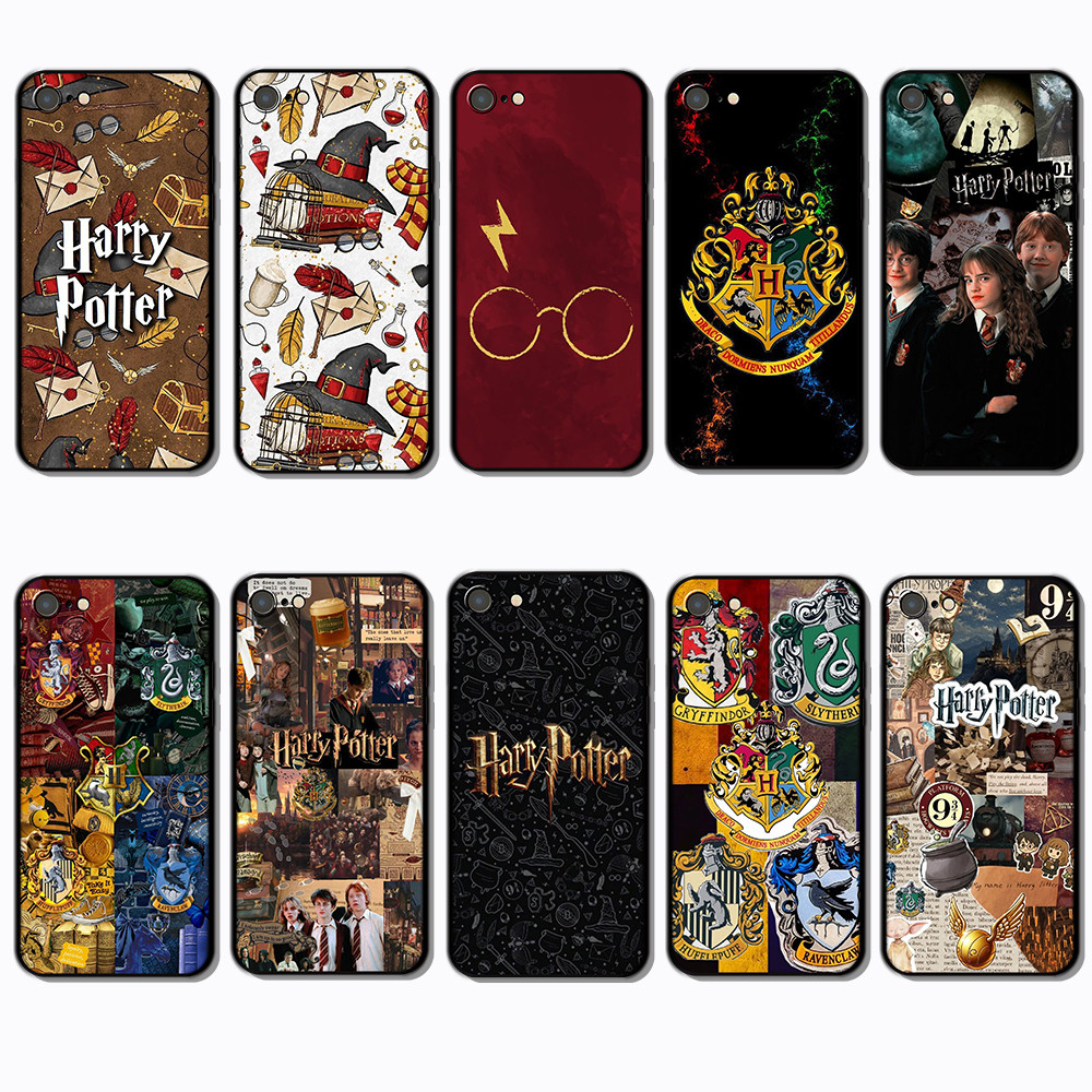 Para 3c iPhone 5 5s 6 6s 6 Plus 7 SE Harry Potter Capa De TPU Preta Macia