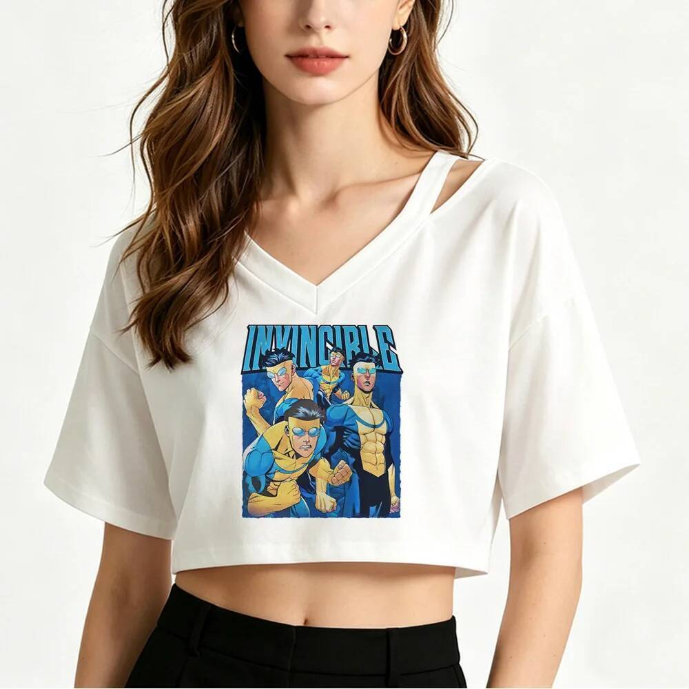 top cropped Invencível shoujo gyaru Moda Coreana vintage Jojofuku Verão Camiseta meme Japão emo grunge kawaii