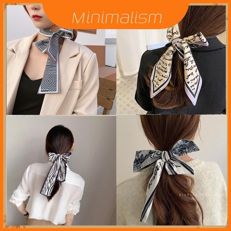 Elegante Xadrez Headbands Lenço De Seda Corda De Cabelo Com Lindo Design Houndstooth Para Mulheres