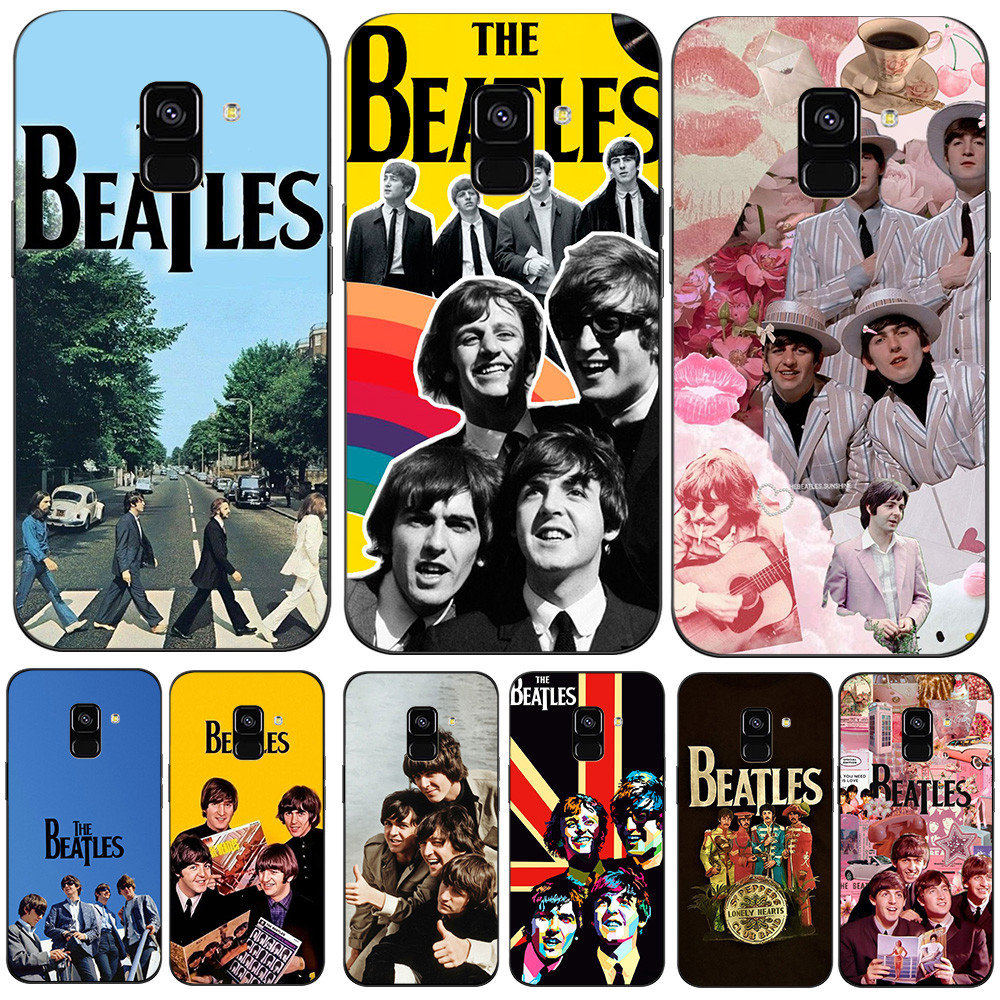 Caso Para Samsung Galaxy a8 plus 2018 Telefone Capa Traseira Silicone Macio Preto Tpu Os Beatles Música John Lennon Paul