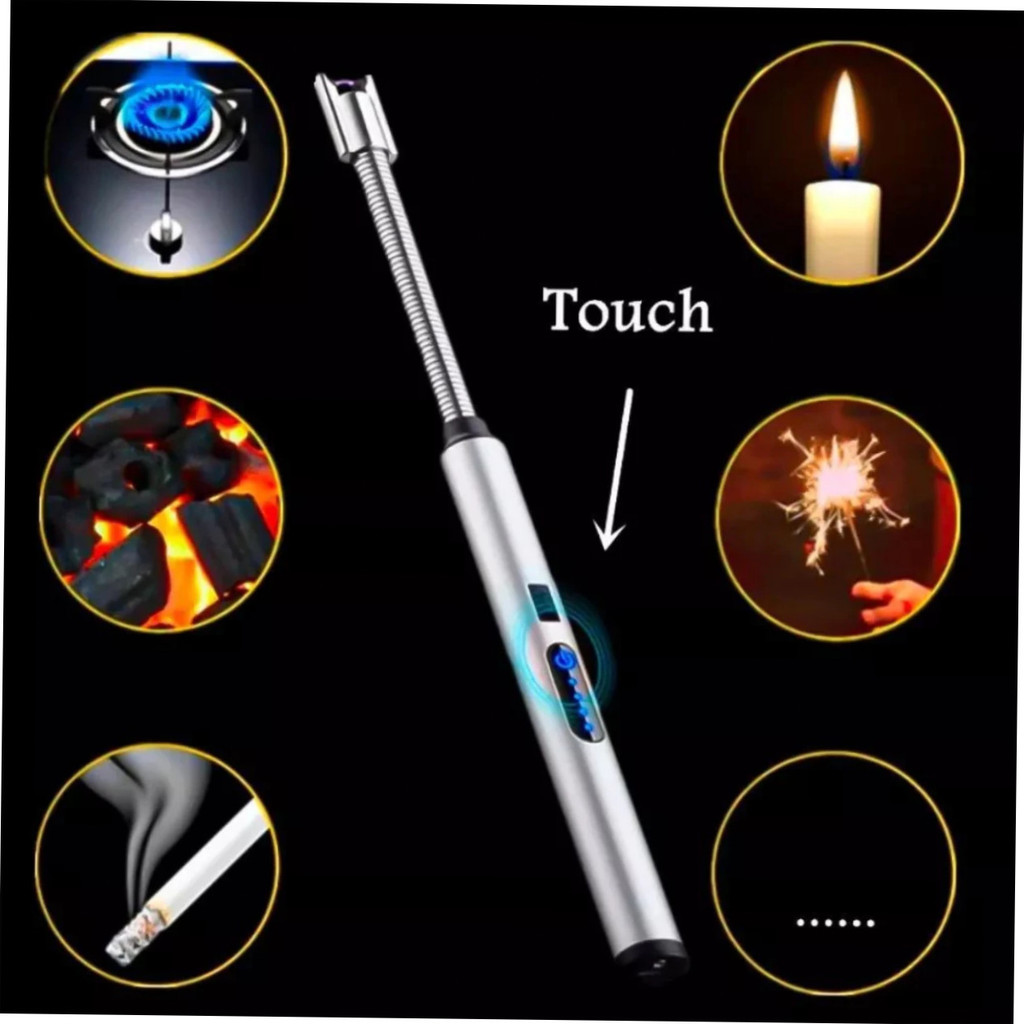 Acendedor Elétrico Recarregável USB Plasma Sem Gás Para Fogão Churrasqueira Velas Display LED