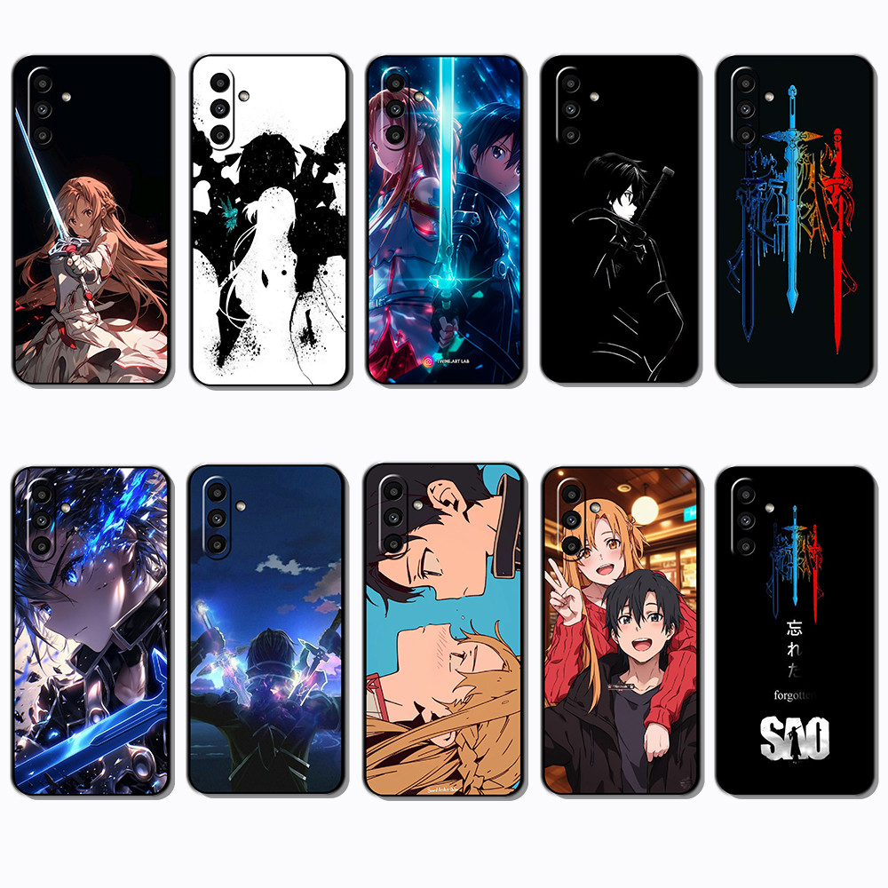 Para 3c Samsung Note 8 9 10 20 Lite Plus Ultra Sword Art Online Capa De Telefone Preta Macia