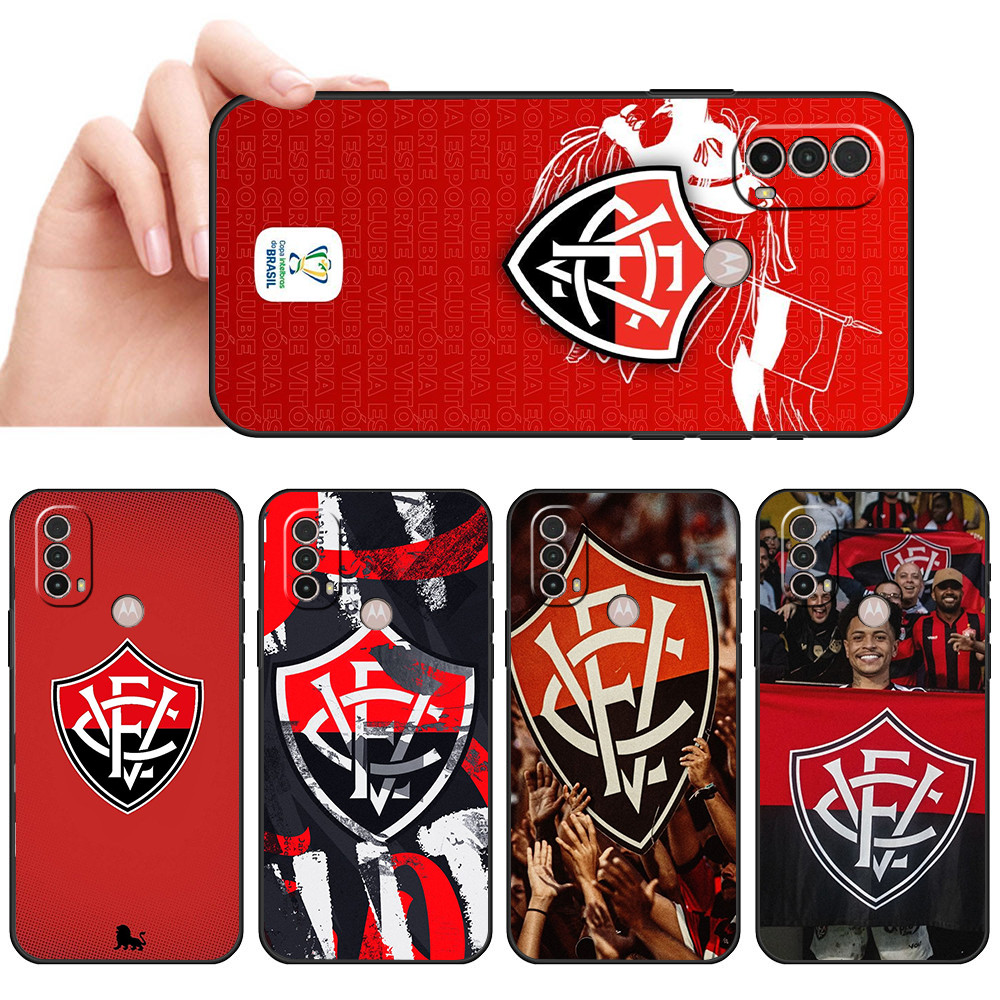 Capa De Telefone Preta Macia Para Moto E7 Plus E7i POWER E13 E20 E22 E40 G9 Play Vermelho Amarelo arte futebol nordeste