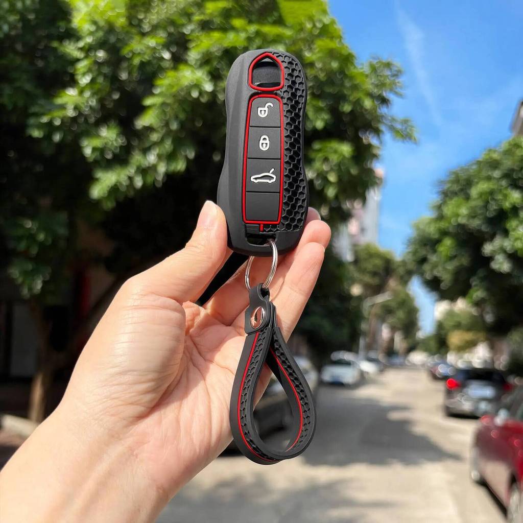 Porta-Chaves Para Porsche Macan Boxster Cayman Panamera 718 911 986 987 981 971 Taycan Cayenne Caso Chave Fob Capas Conj