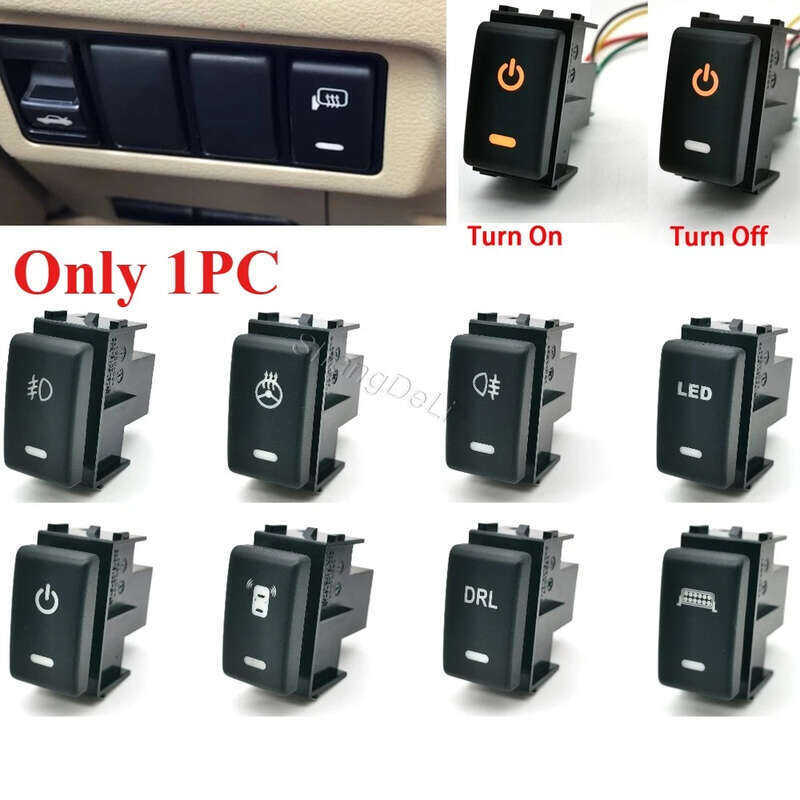 1PC Carro Led DRL Luz De Nevoeiro Ligar/Desligar Radar Botão Interruptor Música Com Fio Para Nissan Qashqai Tiida X-TRAI